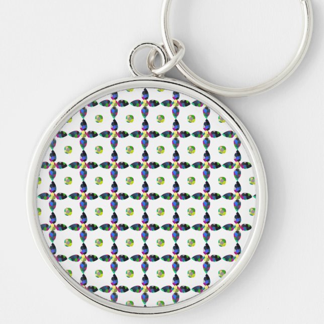 Flower Color Art Illustration Key Ring (Front)