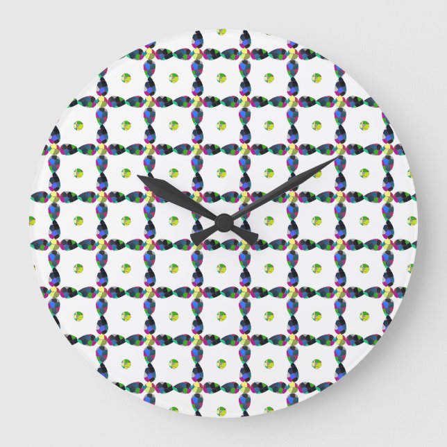 Flower Color Art Illustration Large Clock (Front)