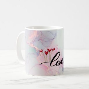 Flower color in the shape of hearts coffee mug