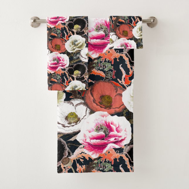 Flower composition. bath towel set (Insitu)