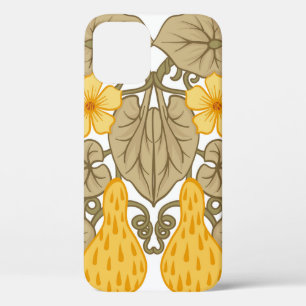 Flower composition. Elements in art nouveau style, iPhone 12 Case