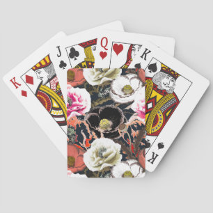 Flower composition. playing cards