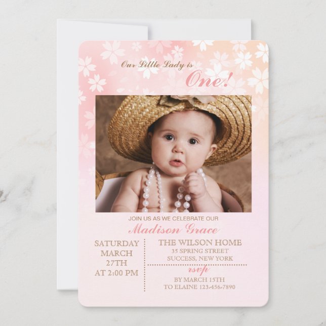 Flower Confetti Photo Invitation (Front)