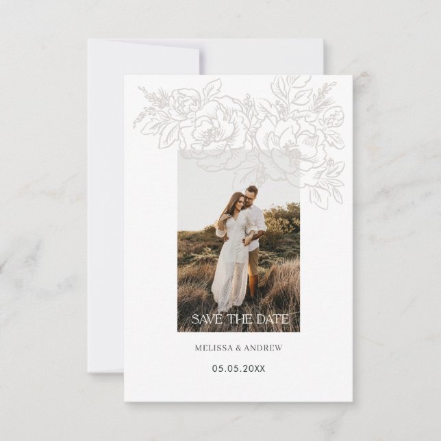 Flower Corner Elegant Save the Date (Front)
