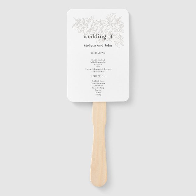 Flower Corner elegant wedding Hand Fan (Front)