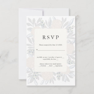 Flower corner elegant wedding RSVP design Card