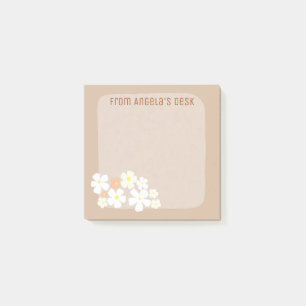 Flower Corner Peaches and Cream on Neutral Sticky Post-it Notes
