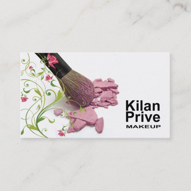 "Flower Cosmetics" - Makeup Artist, Cosmetologist Business Card (Front)