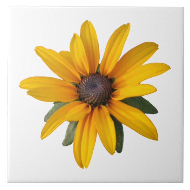 Flower Country Happy Yellow Ceramic Large Tile (Front)