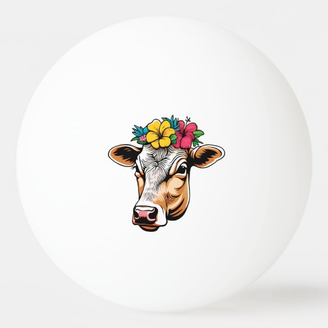 Flower Cow Ping Pong Ball (Front)