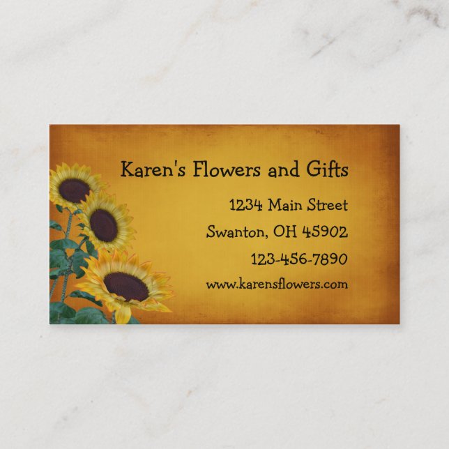 Flower Craft Gift Shop Business Card (Front)
