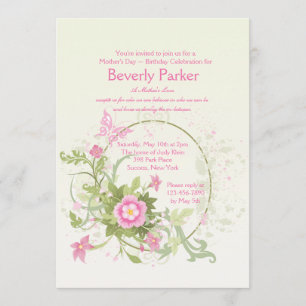 Flower Crescent Mother's Day Invitation