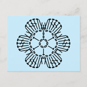Flower Crochet Chart Pattern -Custom Background Postcard