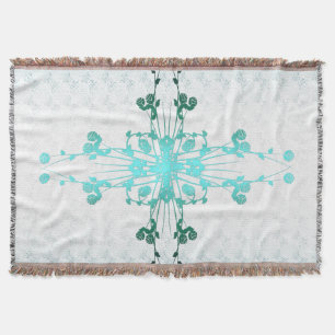 Flower Cross Throw Blanket