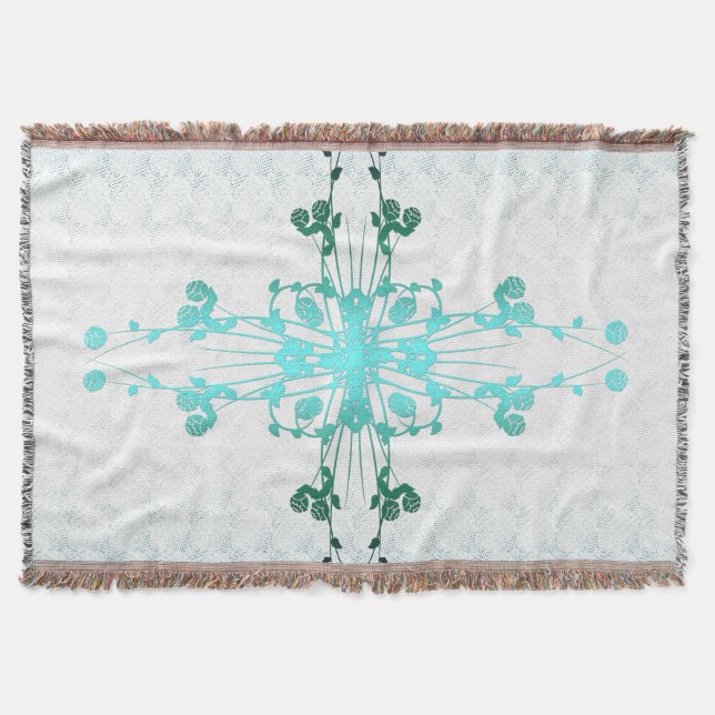 Flower Cross Throw Blanket (Front)
