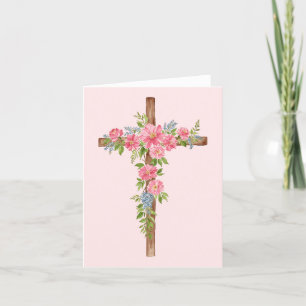 Flower Cross Watercolor 3 Easter Card