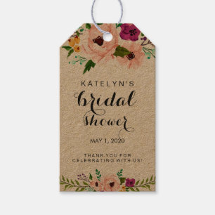 Flower Crown Bridal Shower Thank You Gift Tags