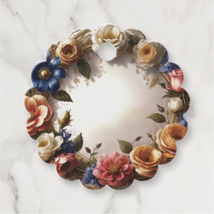 Flower crown favour tags