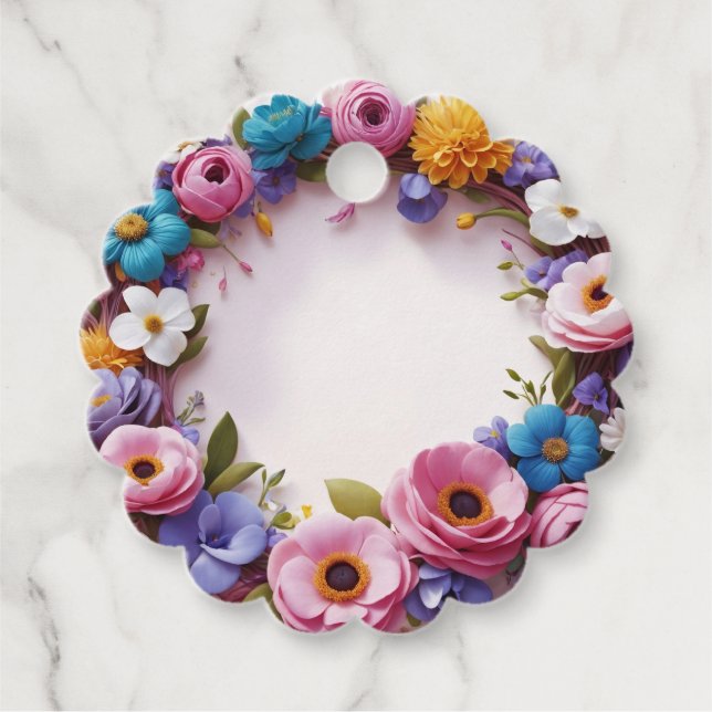 Flower crown favour tags (Front)