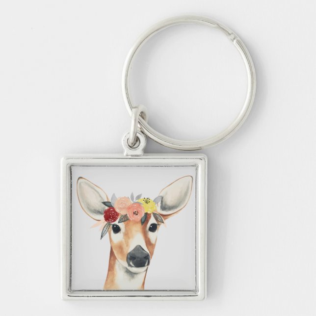 Flower Crown Forester Deer Key Ring (Front)