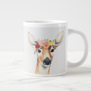 Flower Crown Forester Deer Large Coffee Mug
