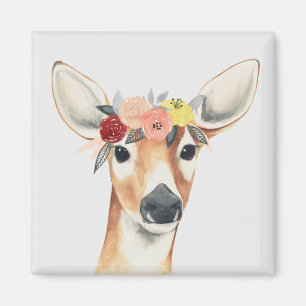 Flower Crown Forester Deer Magnet