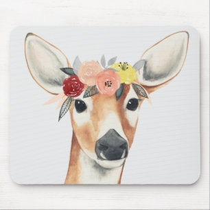 Flower Crown Forester Deer Mouse Pad