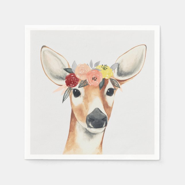 Flower Crown Forester Deer Napkin (Front)