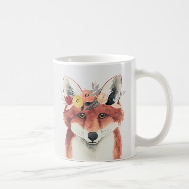 Flower Crown Forester Fox Coffee Mug (Right)