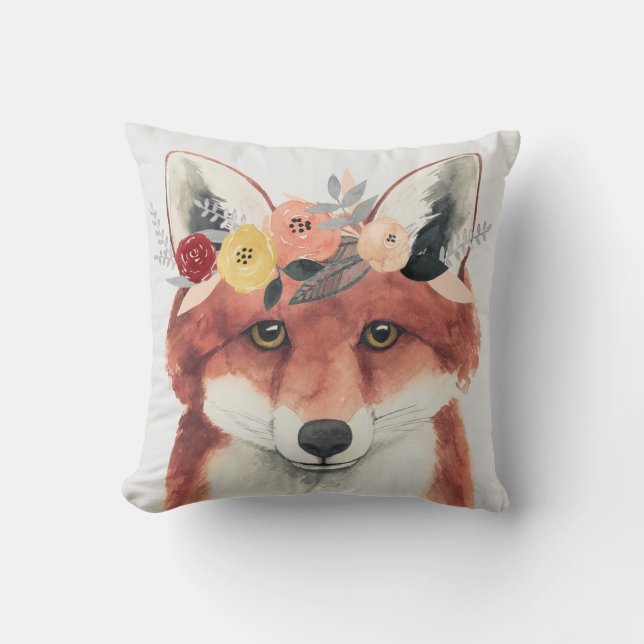 Flower Crown Forester Fox Cushion (Front)