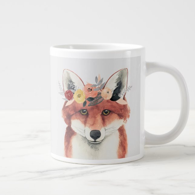 Flower Crown Forester Fox Large Coffee Mug (Right)