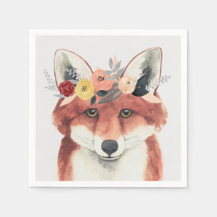 Flower Crown Forester Fox Napkin