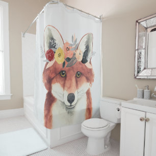 Flower Crown Forester Fox Shower Curtain