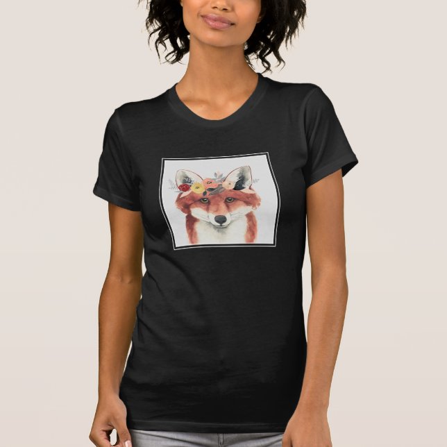 Flower Crown Forester Fox T-Shirt (Front)