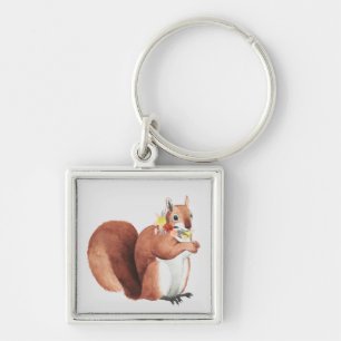 Flower Crown Forester Squirrel Key Ring
