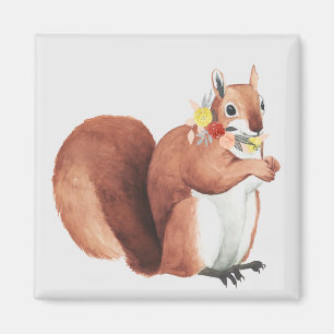 Flower Crown Forester Squirrel Magnet