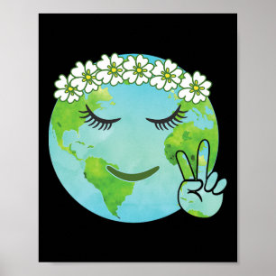 Flower Crown Mother Earth - Earth Day T Shirt Poster