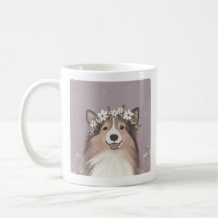 Flower Crown Sheltie mug