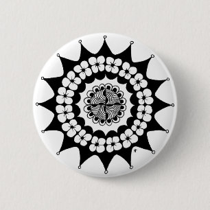 Flower Crown Zen Mandala 6 Cm Round Badge