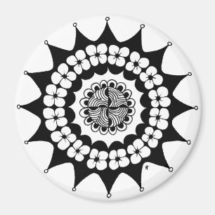 Flower Crown Zen Mandala Magnet