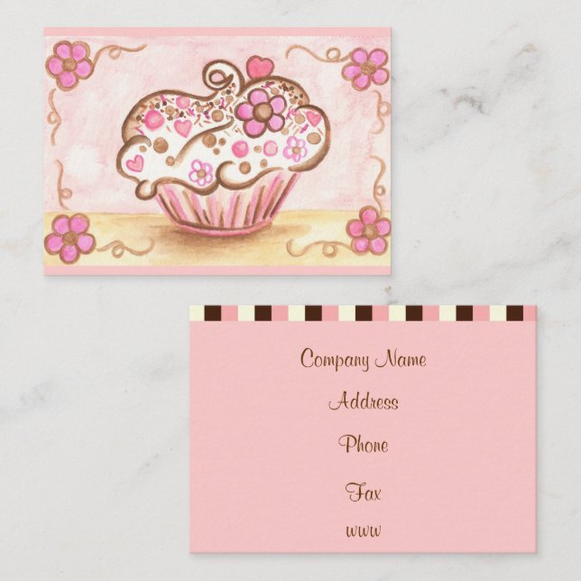 Flower Cupcake Business Card (Front/Back)