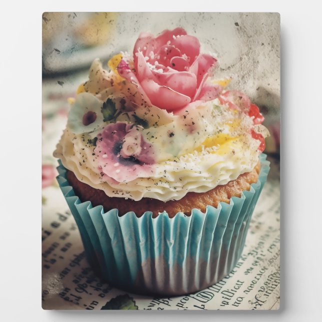 Flower Cupcake Plaque (Front)