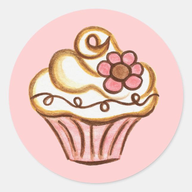 Flower Cupcake Sticker (Front)