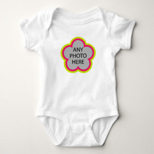 FLOWER Customisable template PHOTO Baby Bodysuit