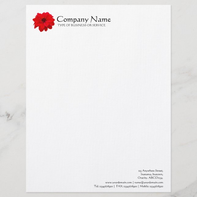 Flower - Dahlia - Bishop of Llandaff Letterhead Design (Front)