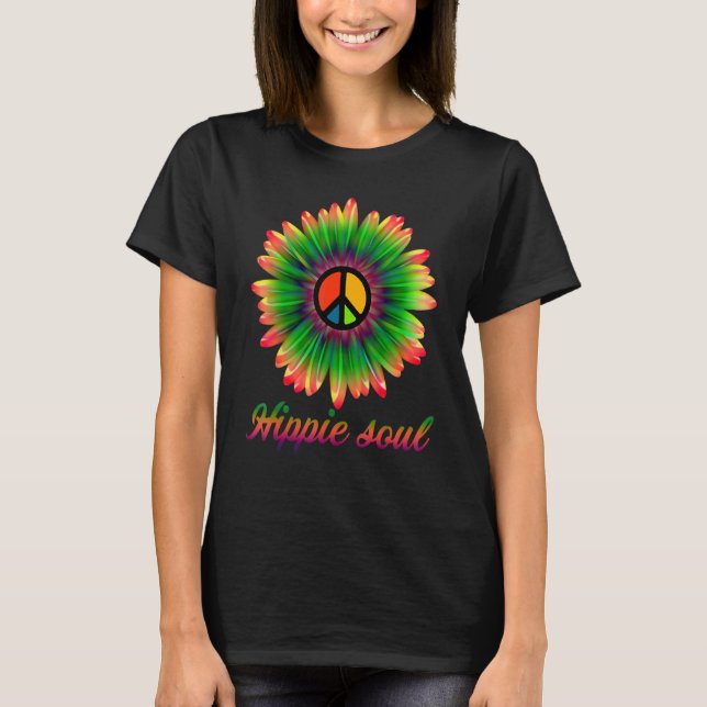 Flower Daisy Peace Sign Hippie Soul Daisy Flower H T-Shirt (Front)