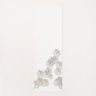 Flower daisy white minimal pattern wash cloth yoga mat