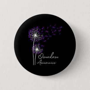 Flower Dandelion Faith Hope Love Purple Overdose A 6 Cm Round Badge