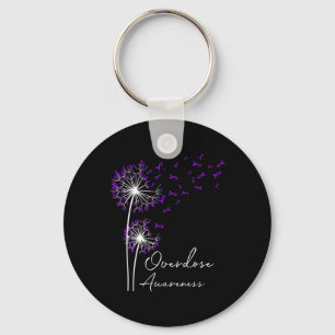 Flower Dandelion Faith Hope Love Purple Overdose A Key Ring