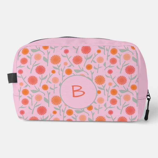 Flower Dandelion Monogram Personalised Dopp Kit (Front)